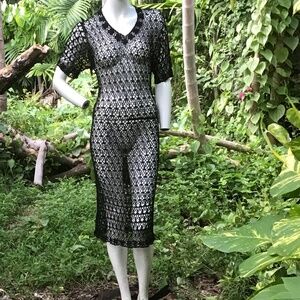Vintage black crochet Dress